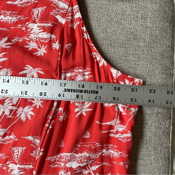 Old Navy Fit & Flare Tropical Print Lined Slit Adjustable Straps Maxi Dress - Picture 12 of 14